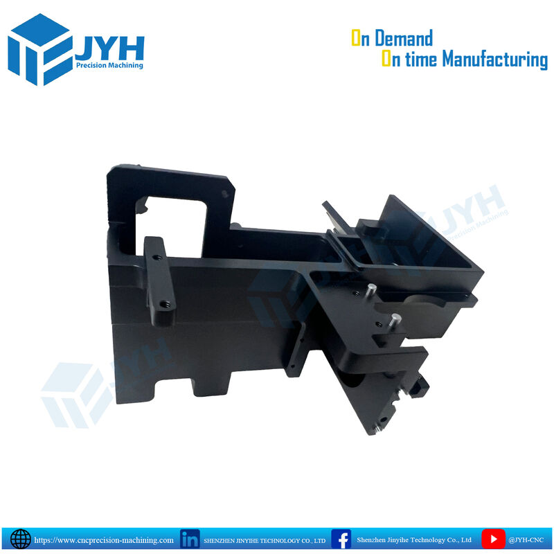 Partes de carcasa de aluminio anodizado negro con resistencia a la corrosión, mecanizadas por CNC de precisión