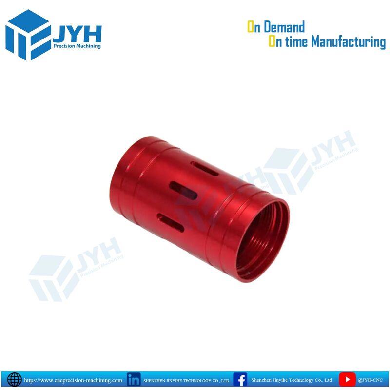 Piezas de aluminio anodizado rojo mecanizadas CNC de alta precisión con acabado duradero y resistencia ligera