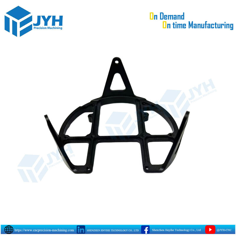 Soporte de montaje estructural de aluminio mecanizado CNC de alta precisión personalizado con acabado anodizado negro mate